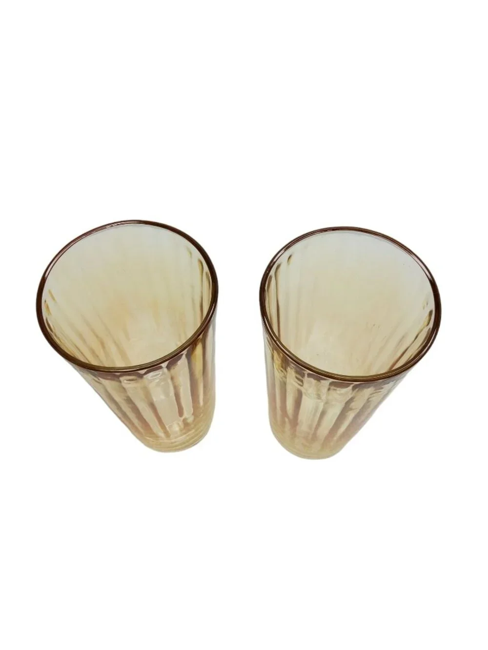 vintage set of 2  jeanette marigold lusterware 12oz drinking glasses